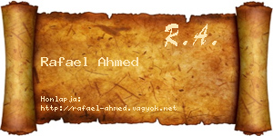 Rafael Ahmed névjegykártya